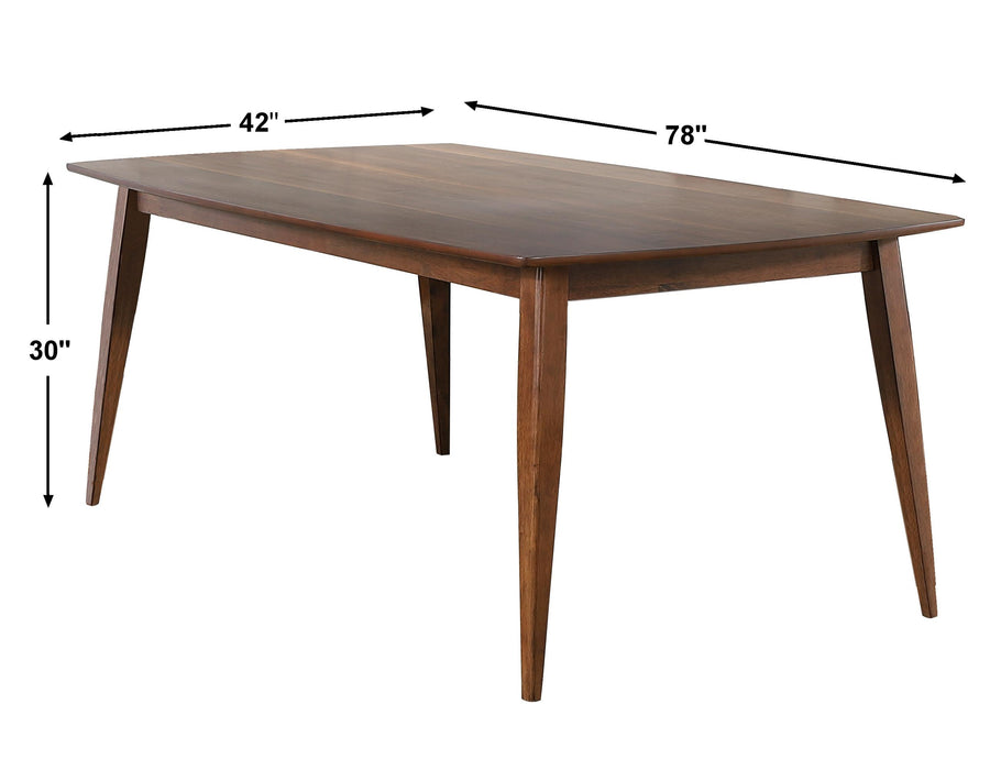 Sunset Trading Mid Century 78" Rectangular Dining Table | Danish Brown Wood | Seats 6 -  Chapter 11 Furniture (Lewiston, Maine)