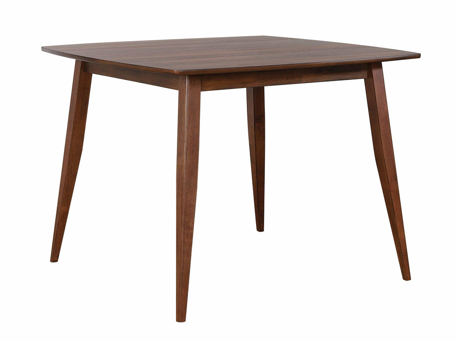Sunset Trading Mid Century 48" Square Counter Height Pub Dining Table | Danish Brown Wood | Seats 4,6