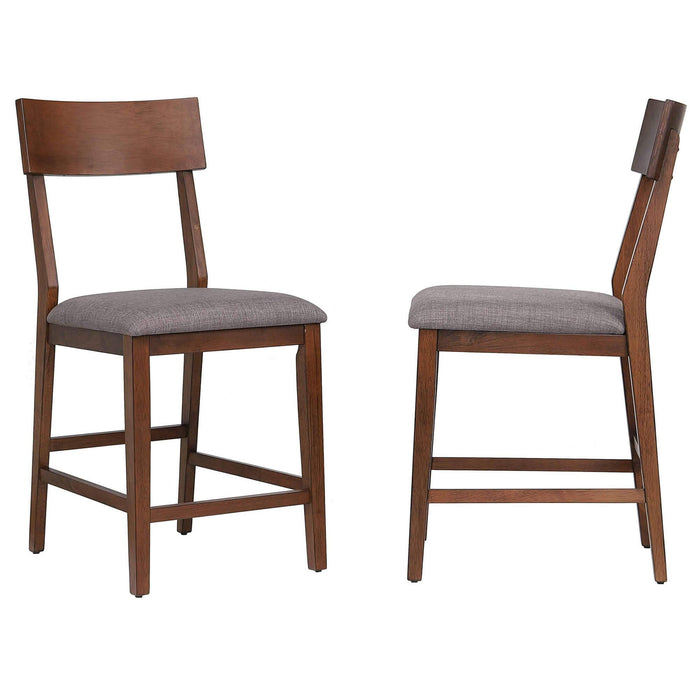 Sunset Trading Mid Century Bar Stool | Counter Height | Padded Performance Fabric Seat | Set of 2