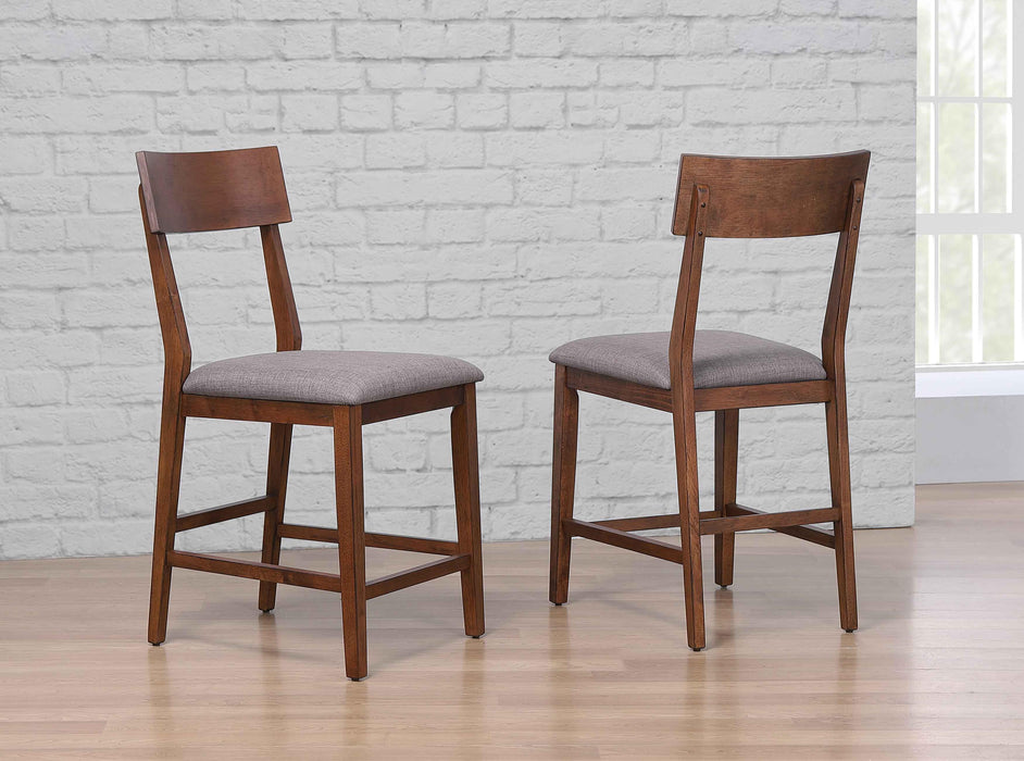 Sunset Trading Mid Century 5 Piece 48" Square Counter Height Pub Table Dining Set | Padded Performance Fabric Seats | Seats 6 -  Chapter 11 Furniture (Lewiston, Maine)