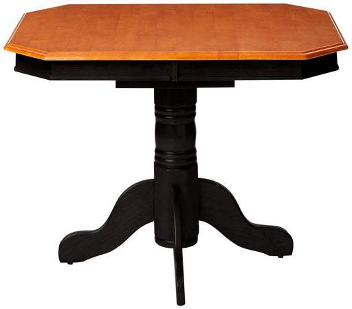 Sunset Trading Black Cherry Selections 60" Oval Extendable Pedestal Dining Table | Antique Black with Cherry | Seats 6 -  Chapter 11 Furniture (Lewiston, Maine)