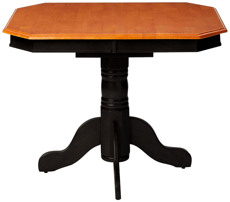 Sunset Trading Black Cherry Selections 60" Oval Extendable Pedestal Dining Table | Antique Black with Cherry | Seats 6