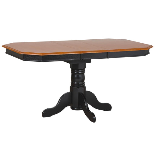 Sunset Trading Black Cherry Selections 60" Oval Extendable Pedestal Dining Table | Antique Black with Cherry | Seats 6 -  Chapter 11 Furniture (Lewiston, Maine)