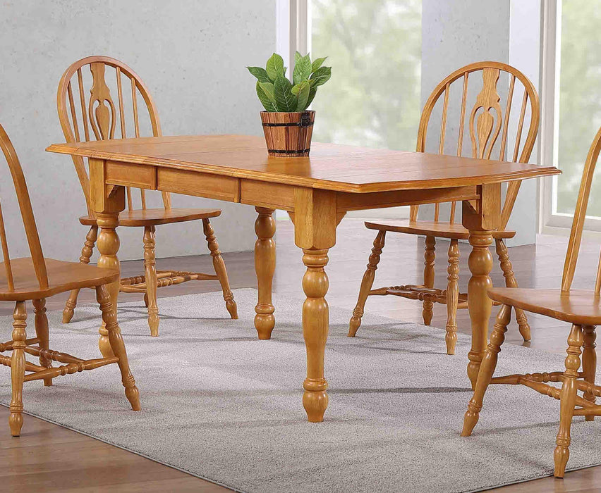 Sunset Trading Oak Selections 72" Rectangular Drop Leaf Extendable Dining Table | Light Oak | Seats 8 -  Chapter 11 Furniture (Lewiston, Maine)