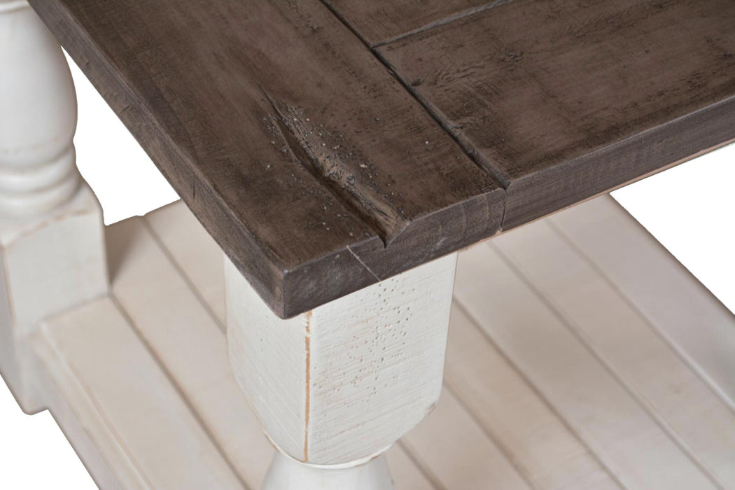Sunset Trading Rustic French Square Side End Table | Distressed White and Brown Solid Wood | Living Room Furniture -  Chapter 11 Furniture (Lewiston, Maine)