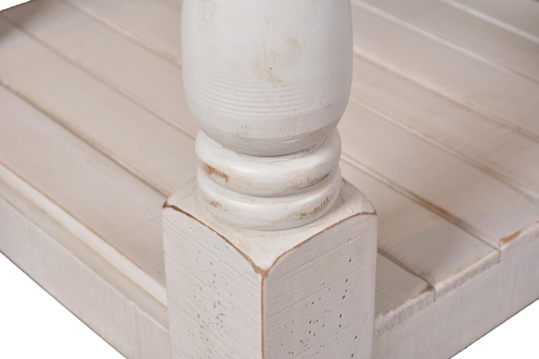 Sunset Trading Rustic French Square Side End Table | Distressed White and Brown Solid Wood | Living Room Furniture -  Chapter 11 Furniture (Lewiston, Maine)