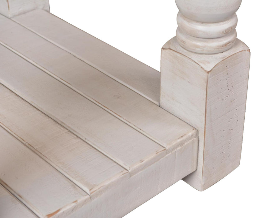 Sunset Trading Rustic French Square Side End Table | Distressed White and Brown Solid Wood | Living Room Furniture -  Chapter 11 Furniture (Lewiston, Maine)