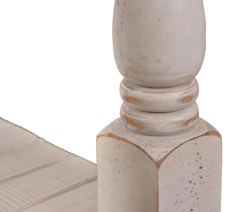 Sunset Trading Rustic French Rectangular Side End Table | Distressed White and Brown Solid Wood | Living Room Furniture -  Chapter 11 Furniture (Lewiston, Maine)