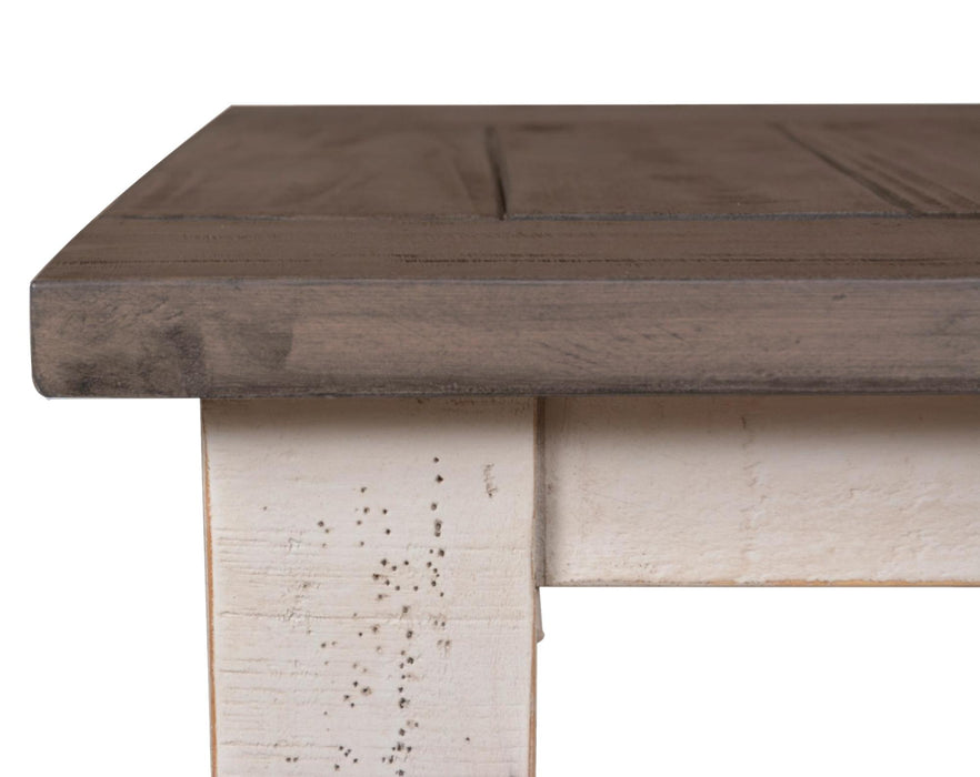 Sunset Trading Rustic French Rectangular Side End Table | Distressed White and Brown Solid Wood | Living Room Furniture -  Chapter 11 Furniture (Lewiston, Maine)
