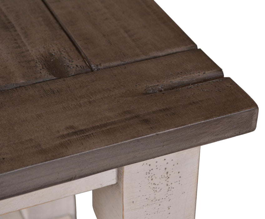 Sunset Trading Rustic French Rectangular Side End Table | Distressed White and Brown Solid Wood | Living Room Furniture -  Chapter 11 Furniture (Lewiston, Maine)