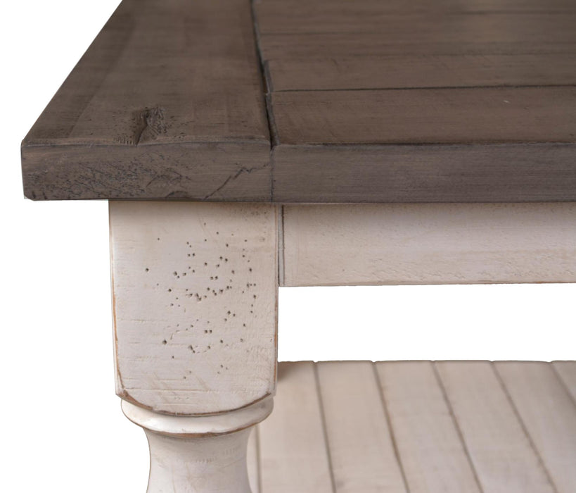Sunset Trading Rustic French Cocktail Table | Storage Shelf | Distressed White and Brown Solid Wood | Living Room Furniture -  Chapter 11 Furniture (Lewiston, Maine)
