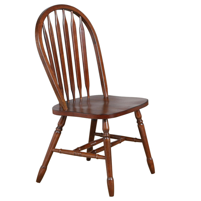 Sunset Trading Andrews 7 Piece 76" Rectangular Extendable Dining Set | Butterfly Leaf Table | Chestnut Brown | Seats 8