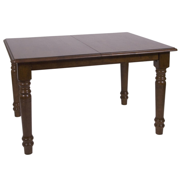 Sunset Trading Andrews 60" Rectangular Extendable Butterfly Leaf Dining Table | Chestnut Brown Wood | Seats 4, 6
