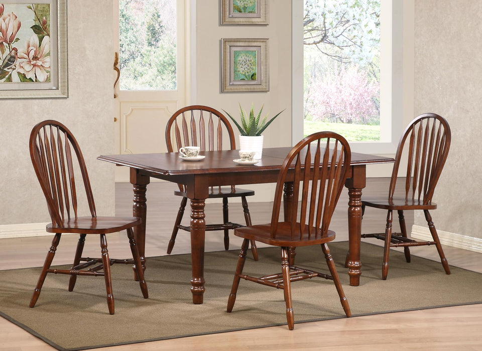 Sunset Trading Andrews 60" Rectangular Extendable Butterfly Leaf Dining Table | Chestnut Brown Wood | Seats 4, 6