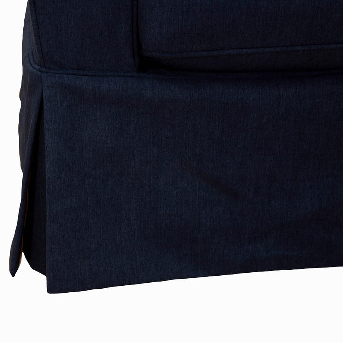 Sunset Trading Americana Slipcover Only for Box Cushion Track Arm Sofa | Stain Resistant Performance Fabric | Navy Blue