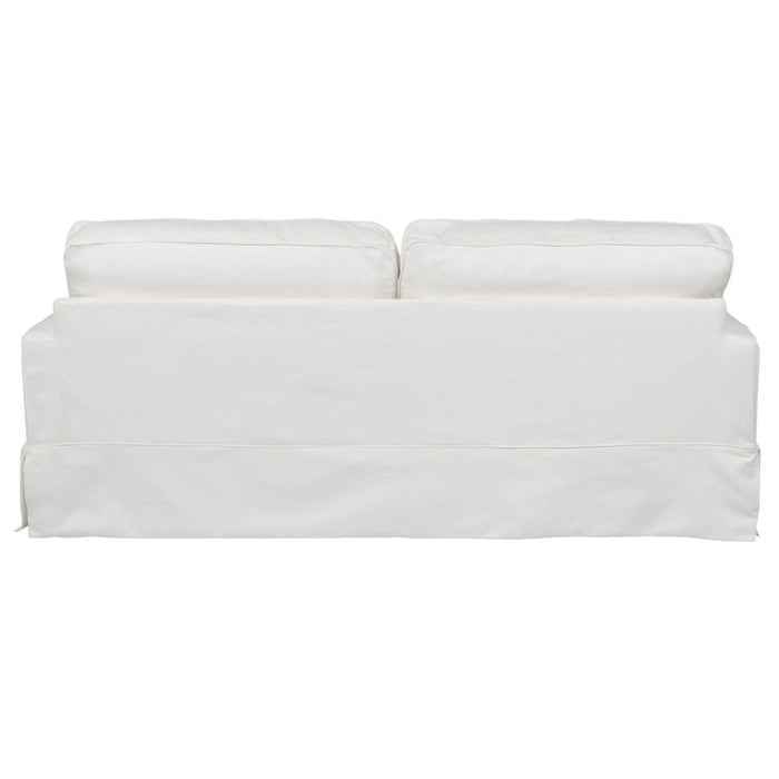 Sunset Trading Americana Slipcover for Box Cushion Track Arm Sofa | Stain Resistant Performance Fabric | White
