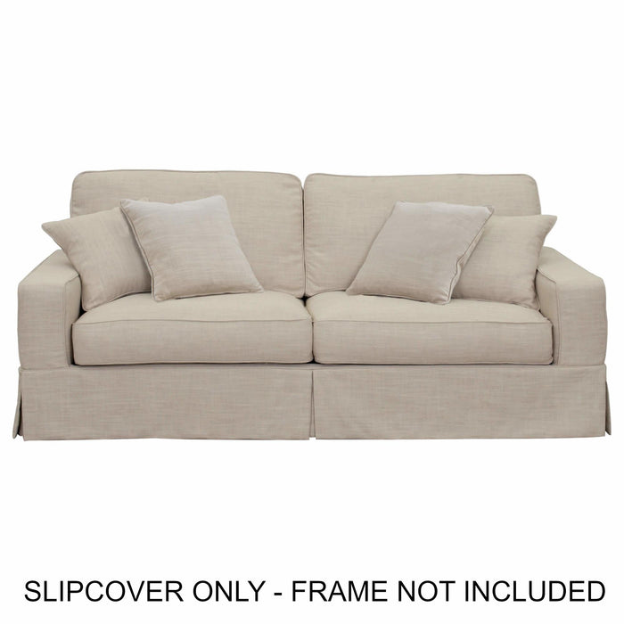 Sunset Trading Americana Slipcover for Box Cushion Track Arm Sofa | Linen