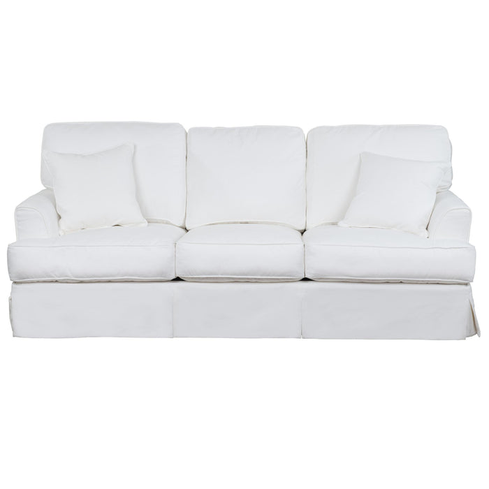 Sunset Trading Ariana Slipcovered Sofa | Stain Resistant Performance Fabric | White