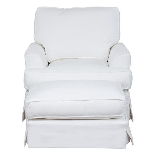 Sunset Trading Ariana Slipcovered Chair with Ottoman | Stain Resistant Performance Fabric | White -  Chapter 11 Furniture (Lewiston, Maine)