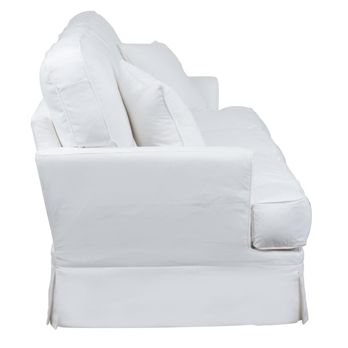 Sunset Trading Ariana Slipcovered Sofa | Stain Resistant Performance Fabric | White