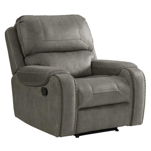 Sunset Trading Calvin 41" Wide Recliner | Reclining Chair | Nailheads | Easy to Clean Gray Fabric -  Chapter 11 Furniture (Lewiston, Maine)