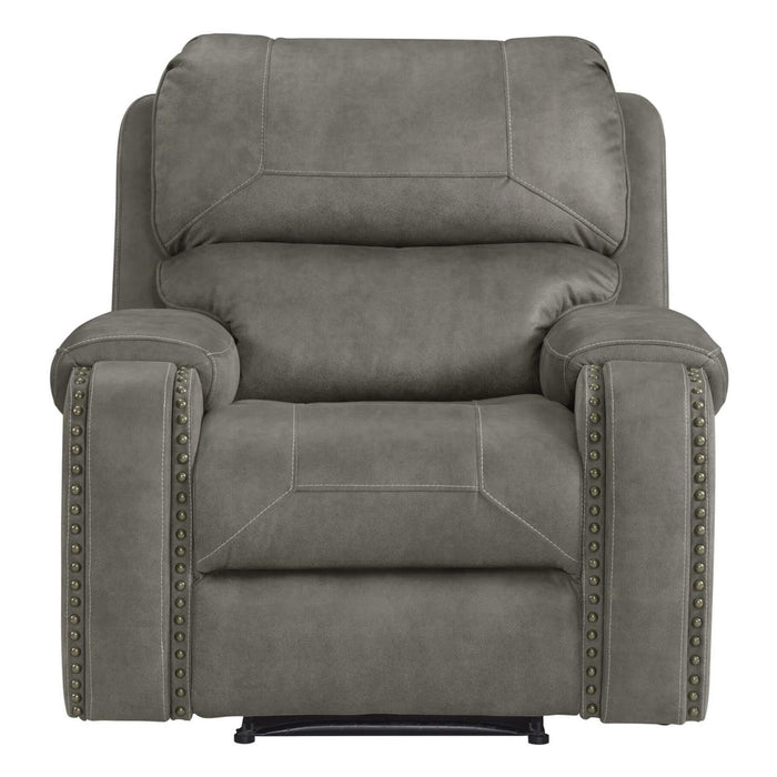 Sunset Trading Calvin 41" Wide Recliner | Reclining Chair | Nailheads | Easy to Clean Gray Fabric -  Chapter 11 Furniture (Lewiston, Maine)