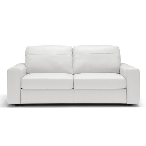 Sunset Trading Divine Leather Sofa Sleeper | White | 3 Seater Couch with Full Size Pull Out Mattress -  Chapter 11 Furniture (Lewiston, Maine)