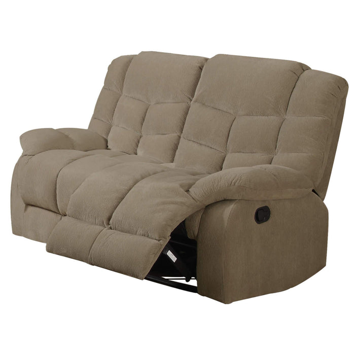 Sunset Trading Heaven on Earth Reclining Loveseat | Manual Recliner | Tan Fabric -  Chapter 11 Furniture (Lewiston, Maine)