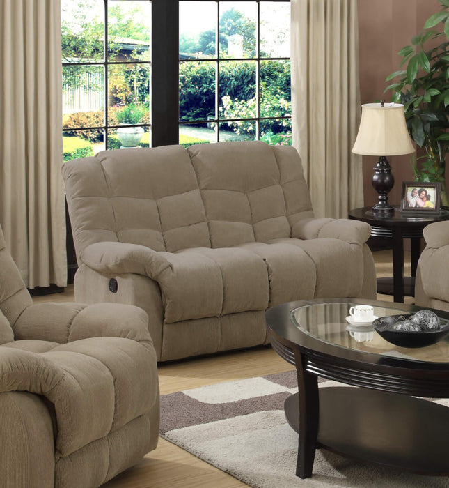 Sunset Trading Heaven on Earth Reclining Loveseat | Manual Recliner | Tan Fabric -  Chapter 11 Furniture (Lewiston, Maine)