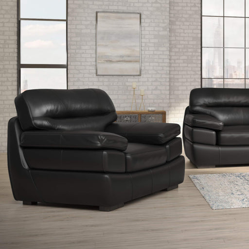 Sunset Trading Jayson 45" Wide Top Grain Leather Armchair | Black -  Chapter 11 Furniture (Lewiston, Maine)