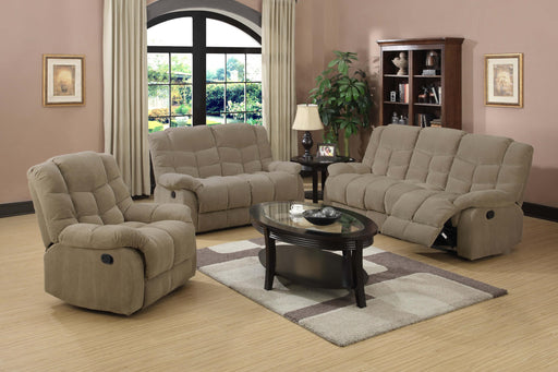 Sunset Trading Heaven on Earth 3 Piece Reclining Living Room Set | Sofa Loveseat Chair | Manual Recliner | Tan Fabric -  Chapter 11 Furniture (Lewiston, Maine)