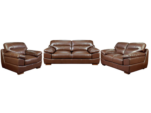 Sunset Trading Jayson 3 Piece Top Grain Leather Living Room Set | Chestnut Brown Sofa Loveseat and Chair -  Chapter 11 Furniture (Lewiston, Maine)