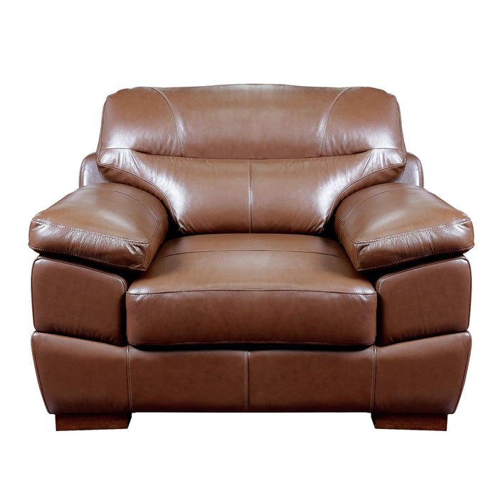 Sunset Trading Jayson 3 Piece Top Grain Leather Living Room Set | Chestnut Brown Sofa Loveseat and Chair -  Chapter 11 Furniture (Lewiston, Maine)