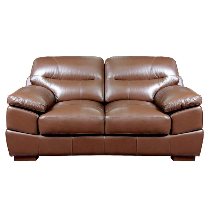 Sunset Trading Jayson 3 Piece Top Grain Leather Living Room Set | Chestnut Brown Sofa Loveseat and Chair -  Chapter 11 Furniture (Lewiston, Maine)