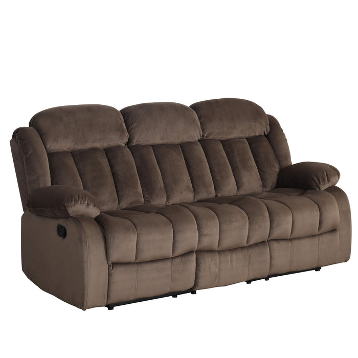 Sunset Trading Teddy Bear Reclining Sofa | 2 Manual Recliners | Gray Fabric Couch