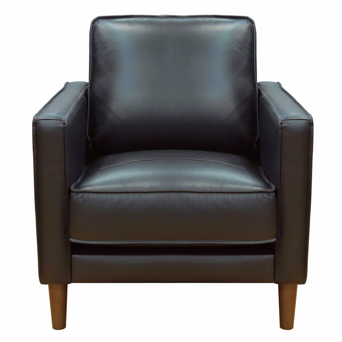 Sunset Trading Prelude 3 Piece Black Top Grain Leather Living Room Set | Mid Century Modern Sofa Loveseat and Chair -  Chapter 11 Furniture (Lewiston, Maine)