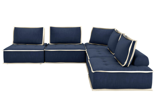 Sunset Trading Pixie 5 Piece Sofa Sectional | Modular Couch | Navy Blue and Cream Fabric -  Chapter 11 Furniture (Lewiston, Maine)