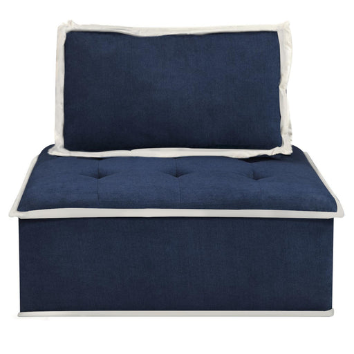 Sunset Trading Pixie Armless Accent Chair | Modular Sectional Seating | Navy Blue and Cream Fabric -  Chapter 11 Furniture (Lewiston, Maine)