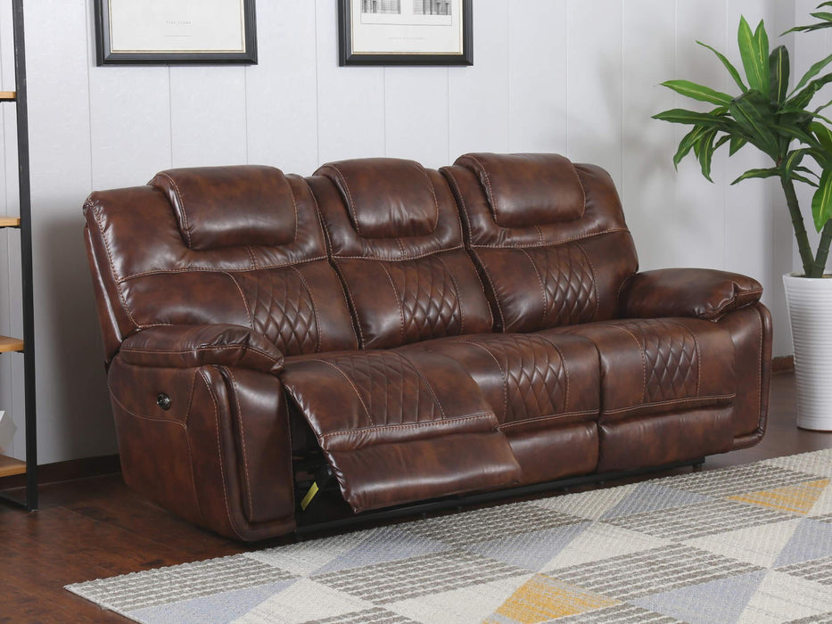 Sunset Trading Diamond Power Dual Reclining Sofa |Brown Leather Gel -  Chapter 11 Furniture (Lewiston, Maine)