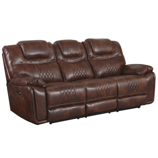 Sunset Trading Diamond Power Dual Reclining Sofa |Brown Leather Gel -  Chapter 11 Furniture (Lewiston, Maine)