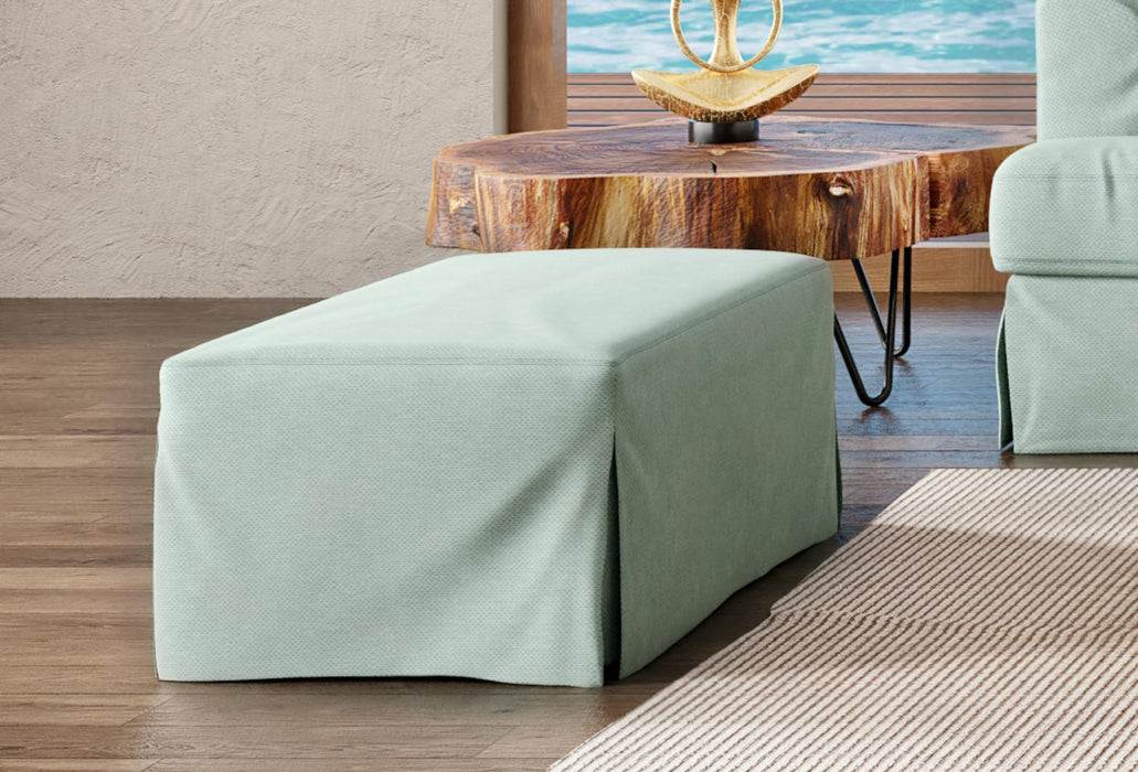 Sunset Trading Newport Slipcover Only for 44" Wide Ottoman | Stain Resistant Performance Fabric | Ocean Blue -  Chapter 11 Furniture (Lewiston, Maine)