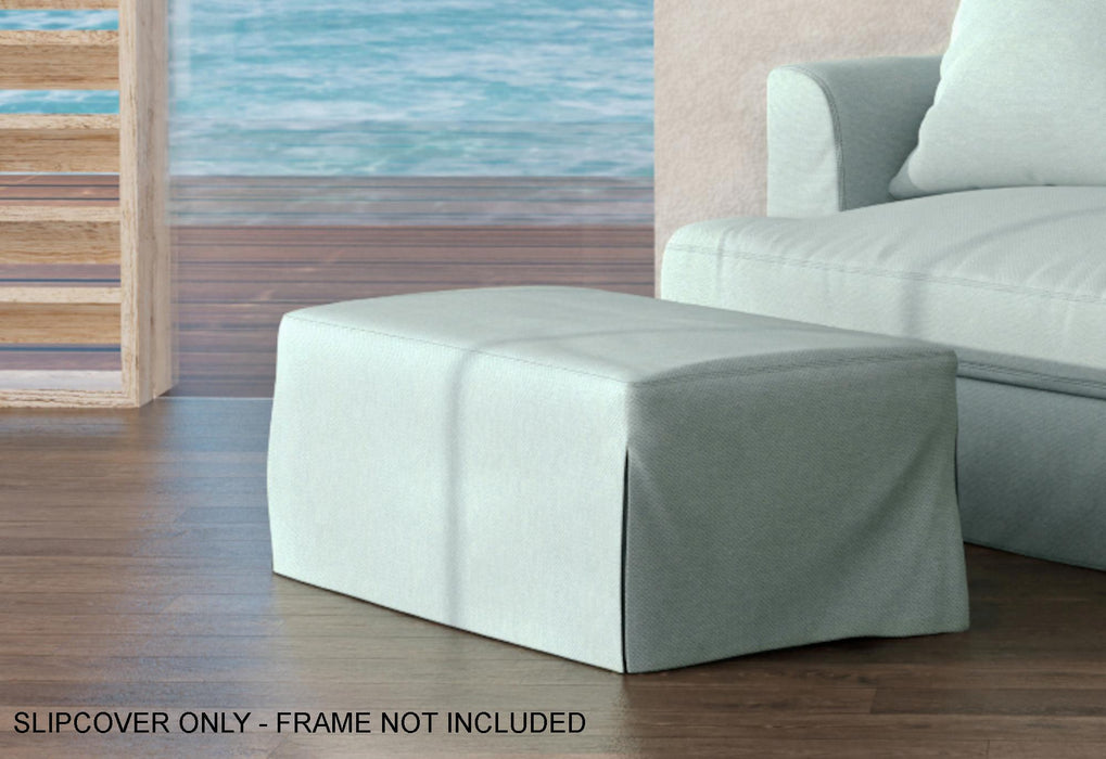 Sunset Trading Newport Slipcover Only for 44" Wide Ottoman | Stain Resistant Performance Fabric | Ocean Blue -  Chapter 11 Furniture (Lewiston, Maine)