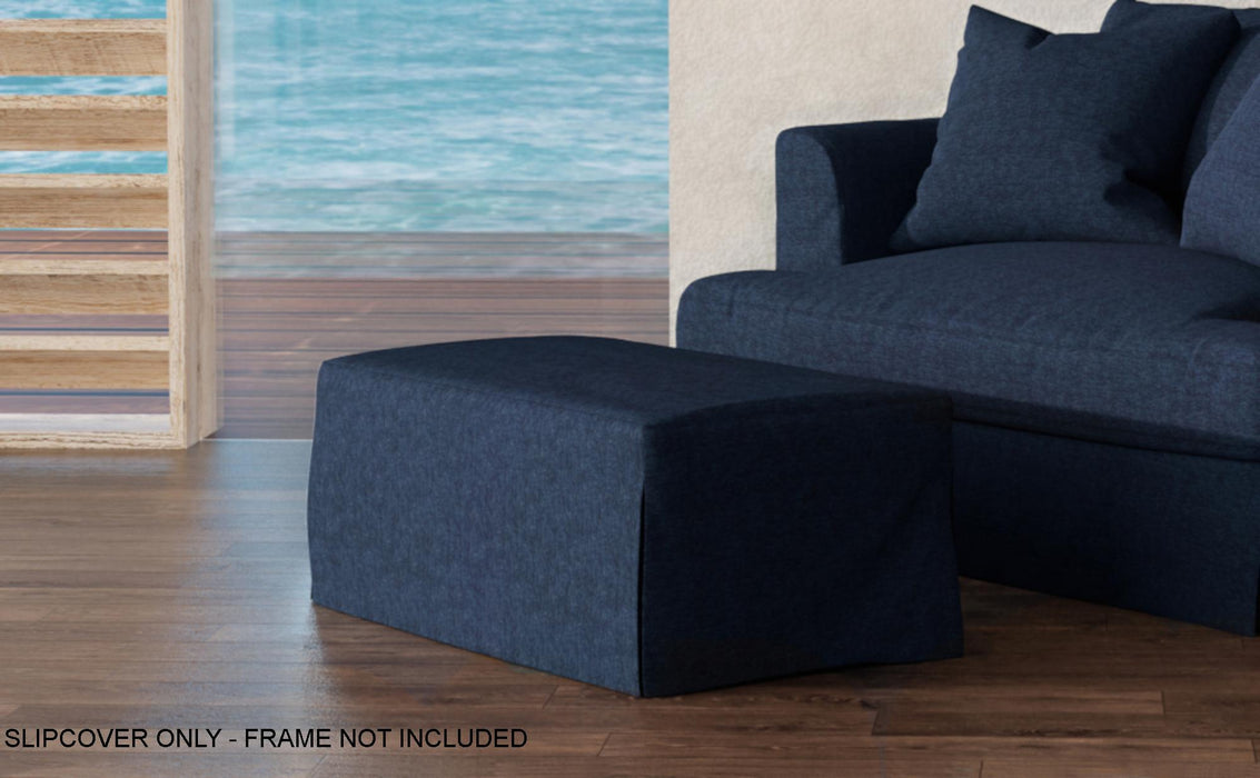 Sunset Trading Newport Slipcover Only for 44" Wide Ottoman | Stain Resistant Performance Fabric | Navy Blue -  Chapter 11 Furniture (Lewiston, Maine)