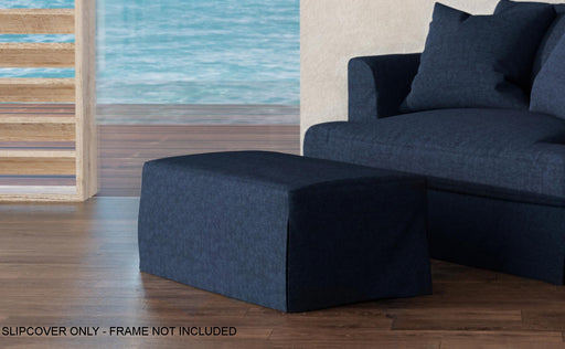 Sunset Trading Newport Slipcover Only for 44" Wide Ottoman | Stain Resistant Performance Fabric | Navy Blue -  Chapter 11 Furniture (Lewiston, Maine)