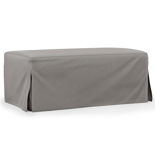 Sunset Trading Newport Slipcovered 44" Wide Ottoman | Stain Resistant Performance Fabric | Gray -  Chapter 11 Furniture (Lewiston, Maine)