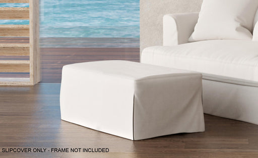 Sunset Trading Newport Slipcover Only for 44" Wide Ottoman | Stain Resistant Performance Fabric | White -  Chapter 11 Furniture (Lewiston, Maine)