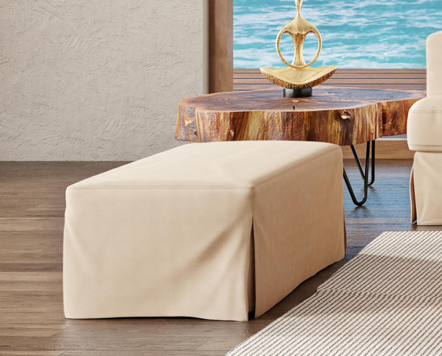 Sunset Trading Newport Slipcover Only for 44" Wide Ottoman | Stain Resistant Performance Fabric | Tan -  Chapter 11 Furniture (Lewiston, Maine)