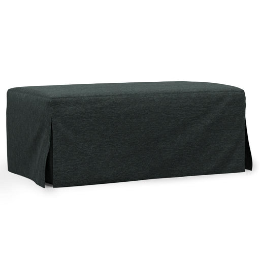 Sunset Trading Newport Slipcovered 44" Wide Ottoman | Stain Resistant Performance Fabric | Dark Gray -  Chapter 11 Furniture (Lewiston, Maine)
