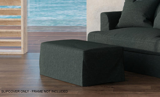 Sunset Trading Newport Slipcover Only for 44" Wide Ottoman | Stain Resistant Performance Fabric | Dark Gray -  Chapter 11 Furniture (Lewiston, Maine)