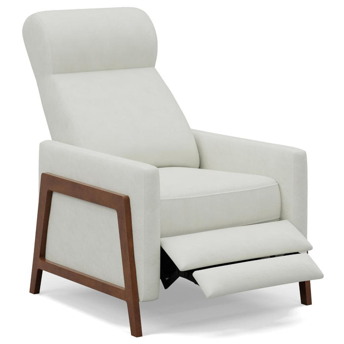 Sunset Trading Edge Pushback Leather Recliner | Manual Reclining Chair | Thin Track Arms | Pearl White -  Chapter 11 Furniture (Lewiston, Maine)